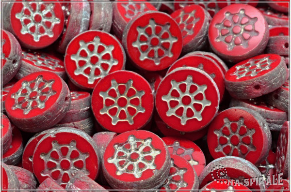 Penzek kormidlo/Wheel Coin 12 mm, Opaque Red Mat Labrador Full, 1 ks