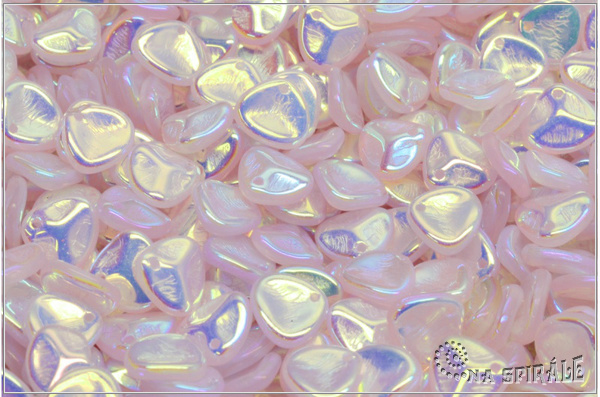 Rose petal 7x8 mm, Light Salmon Pink AB Full, 50 ks