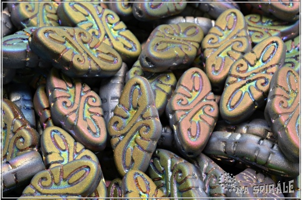 Arabeska-Arabesque, 19x9 mm, Chalk Matted Vitrail Full, 4 ks