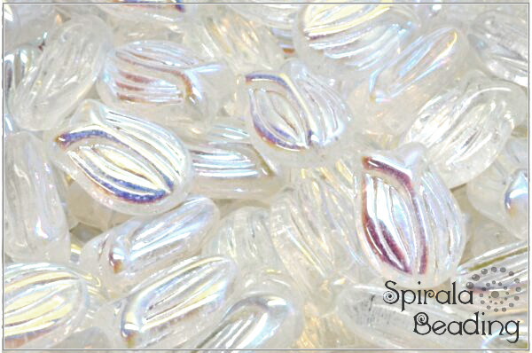 Tulipn - Tulip, 16x11 mm, Crystal AB, 3 ks