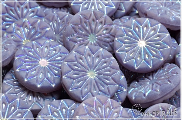 Origami Flower, 18x18 mm, Light Violet Silk AB Full, Matted, 1 ks