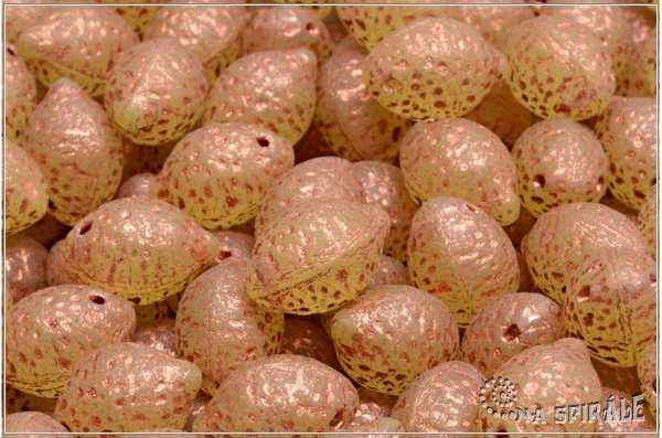 Citron - Lemon 10x14 mm, Citrine Matted Light Copper Wash, 6 ks