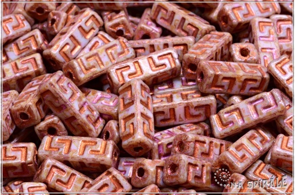 Celtic Block LH 15x5 mm, Chalk Herbs&Spices Ginger Copper Wash, 6 ks