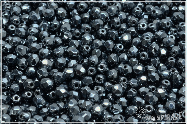 Oh�ovky 4 mm, Metallic Hematite, 50 ks