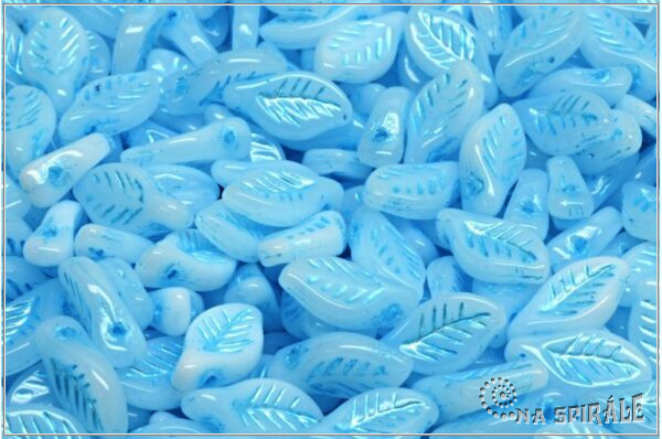 List bobkov 6x12 mm - Alabaster Lt Blue Wash, 20 ks