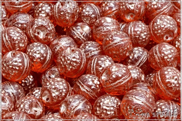 Pomeran - Orange 9 mm, Transparent Red-Orange Taupe Wash, 6 ks