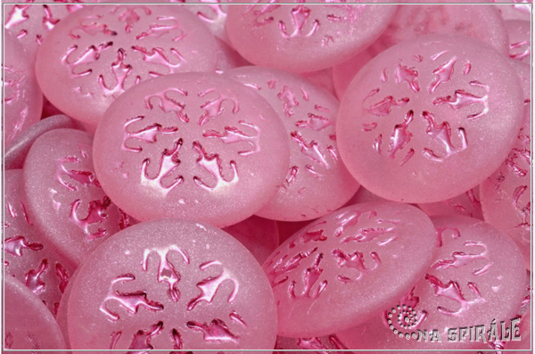Kaboon vloka 21 mm - Crystal Mat Pink Wash, 1 ks