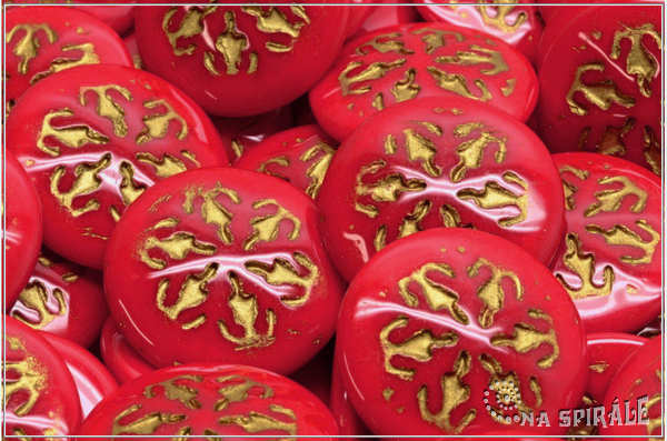 Kaboon vloka 21 mm - Opaque Red Gold Wash, 1 ks