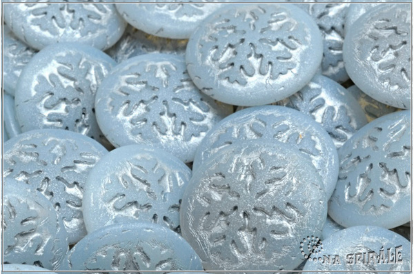 Kaboon vloka 21 mm - Blue Opal Matted Silver Wash, 1 ks