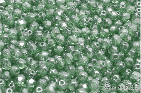 Oh�ovky 4 mm, Crystal Pastel Green Luster, 50 ks