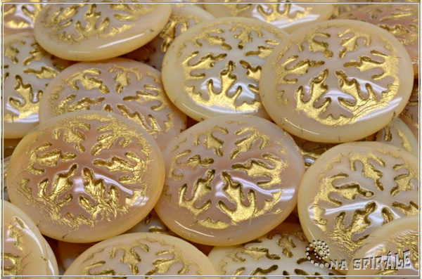 Kaboon vloka 21 mm - Beige Opal Gold Wash, 1 ks
