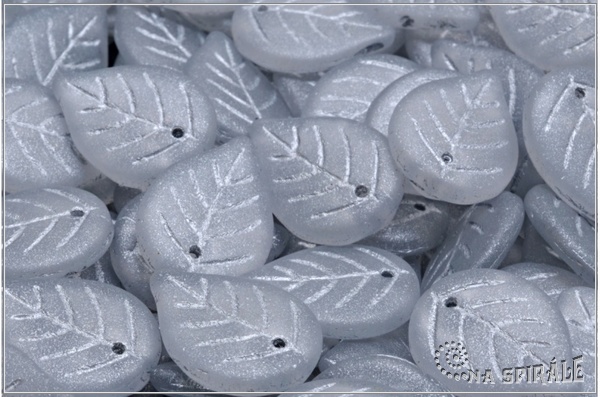 List jablo 18x13 mm - Crystal Matted Silver Wash, 6 ks