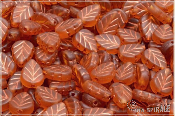 List mtov 10x8 mm - Transparent Topaz Matted Copper Wash, 20 ks