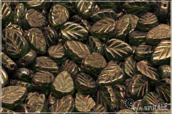 List mtov 10x8 mm - Transparent Green Senegal Purple, 20 ks