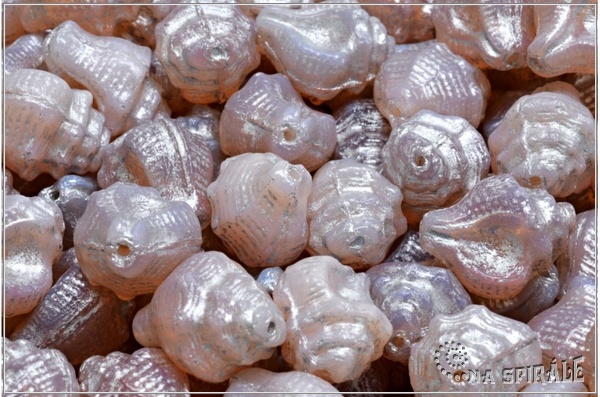 Ostranka - Murex, 15x12 mm, Pink Opal Silver Wash, 6 ks