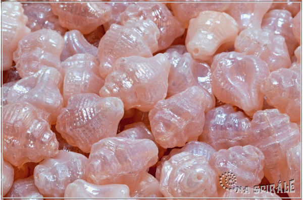 Ostranka - Murex, 15x12 mm, Pink Opal White Luster, 6 ks