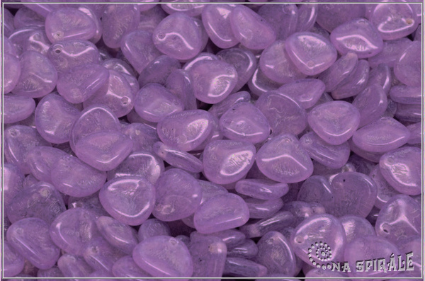 Rose petal 7x8 mm, Crystal, Milky Opal Lilac, 50 ks