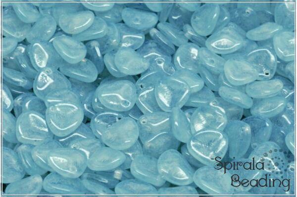 Rose petal 7x8 mm, Crystal, Milky Opal Sky, 50 ks