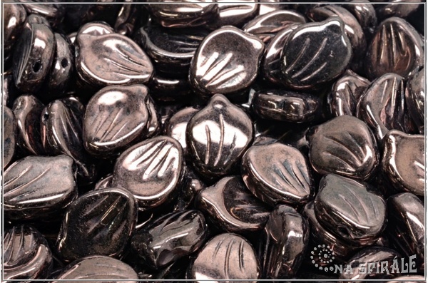 Peony Petal 9x12 mm - Jet, Metallic Chocolate, 10 ks