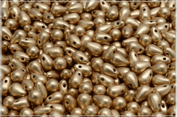 Kapiky/Drops 4x6 mm, Silky Metallic Sand, 60 ks