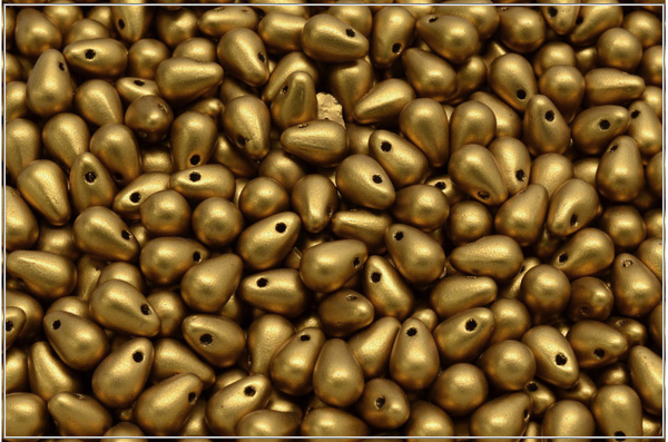 Kapiky/Drops 4x6 mm, Silky Metallic Amber, 60 ks