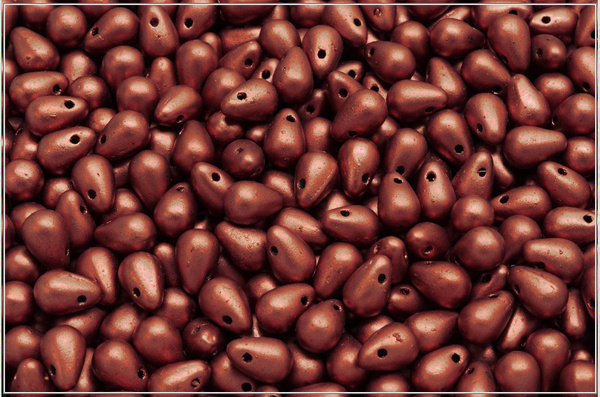 Kapiky/Drops 4x6 mm, Silky Metallic Rust, 60 ks
