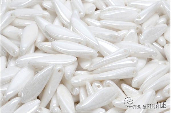 Jazky 16x5 mm, Chalk Wite Luster, 12 ks