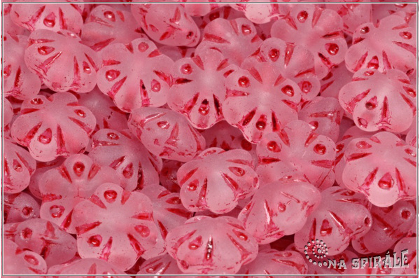 Folklore Flower 11 mm, Crystal Matted Red Wash, 6 ks