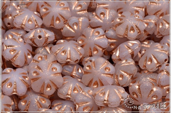 Folklore Flower 11 mm, Crystal-Pink Bicolor Mat Lt Copper Wash, 6 ks