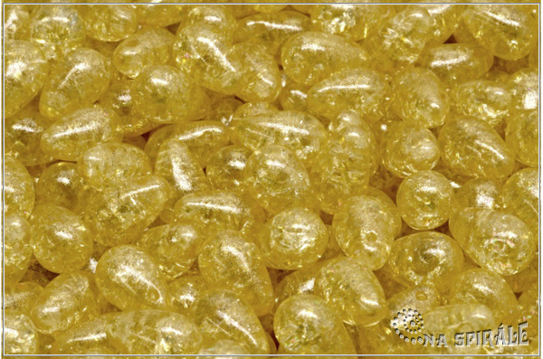 Kapiky/Drops 6x9 mm, Crystal Crackle Ethereal Sunny Yellow, 20 ks