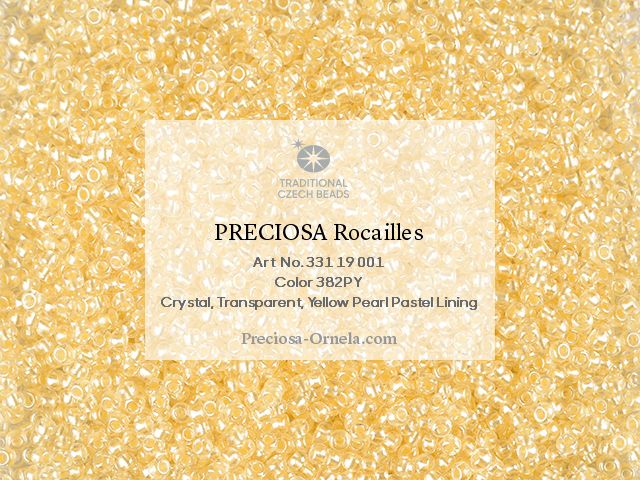 Rokajl Yellow Pearl Pastel Lining Crystal, velikost 10, Preciosa, 10 g