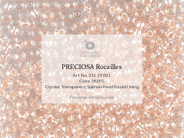 Rokajl Salmon Pearl Pastel Lining Crystal, velikost 8, Preciosa, 10 g