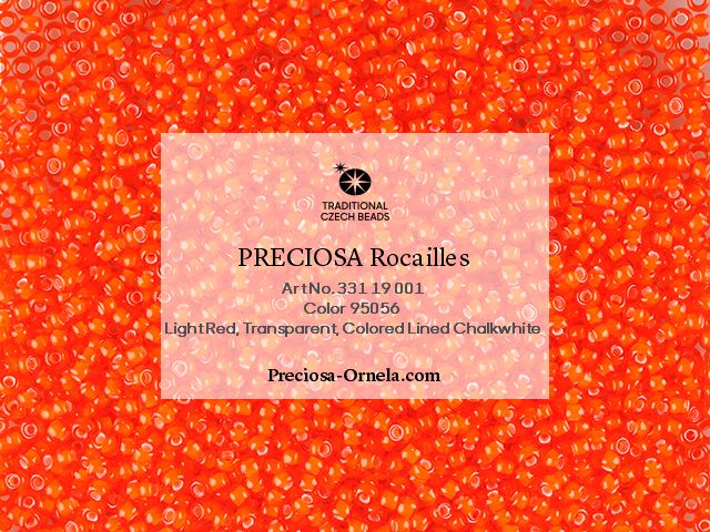 Rokajl White Lining Light Red, velikost 10, Preciosa, 10 g