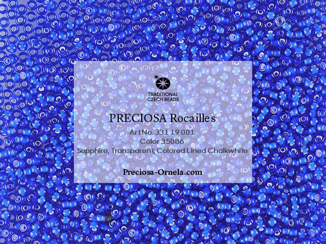 Rokajl White Lining Dark Sapphire, velikost 10, Preciosa, 10 g