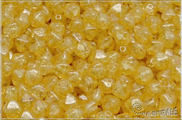 Lucerny 6 mm, Crystal Crackle Ethereal Sunny Yellow, 20 ks