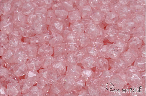 Lucerny 6 mm, Crystal Crackle Ethereal Candy Pink, 20 ks