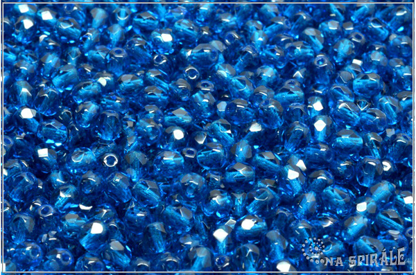 Oh�ovky 4 mm, Transparent Capri Blue, 50 ks
