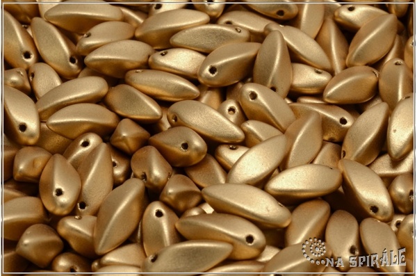 Twist pendant 6x12 mm, Silky Metallic Sand, 20 ks