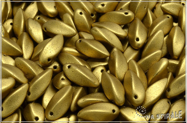 Twist pendant 6x12 mm, Silky Metallic Amber, 20 ks
