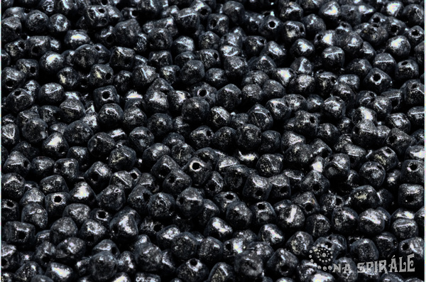 Lucerny 4x4 mm, Jet Ethereal Silver, 100 ks