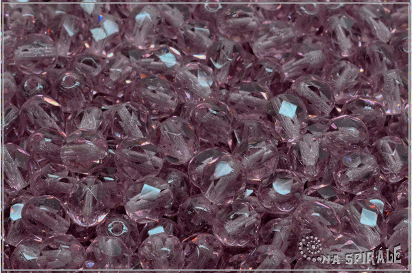 Ohovky 6 mm, Transparent Light Amethyst, 20 ks