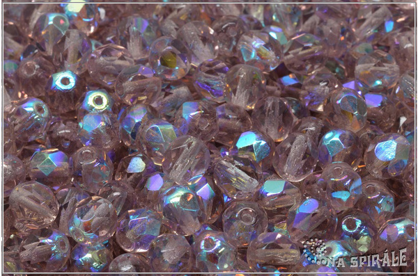 Oh�ovky 6 mm, Transparent Amethyst AB, 20 ks