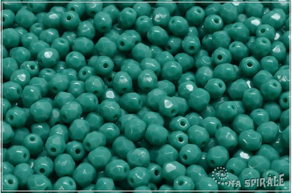Ohovky 4 mm, Opaque Dark Green Turquoise, 50 ks