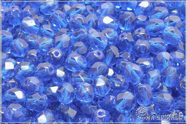 Ohovky 6 mm, Transparent Light Sapphire White Luster, 20 ks
