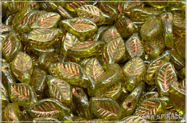 List bobkov 6x12 mm - Olivine, Copper Wash, Ethereal Sun Yellow, 20 ks