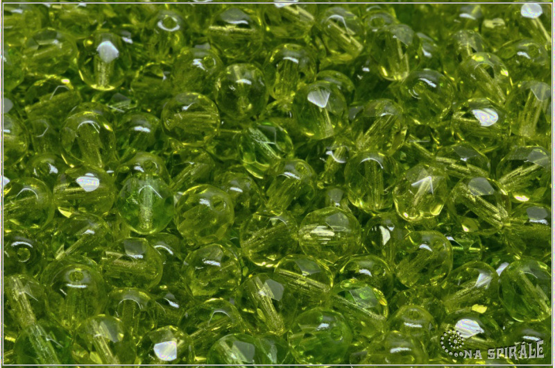 Oh�ovky 6 mm, Transparent Olivine, 20 ks