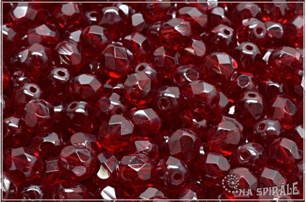 Oh�ovky 6 mm, Transparent Ruby Red, 20 ks