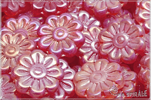 Kopretina - Daisy Flower, 18 mm, Transparent Red Iris, 1 ks