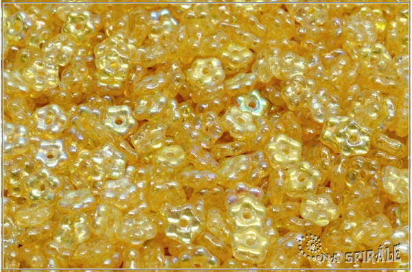Kytiky - pomnnky 5 mm, Crystal AB Ethereal Sunny Yellow, 50 ks