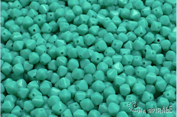 Lucerny 4x4 mm, Opaque Green Turqoise, 100 ks